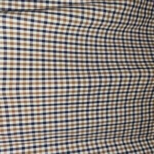 Men's Classic Brown and Navy Checkered Cotton Shirt